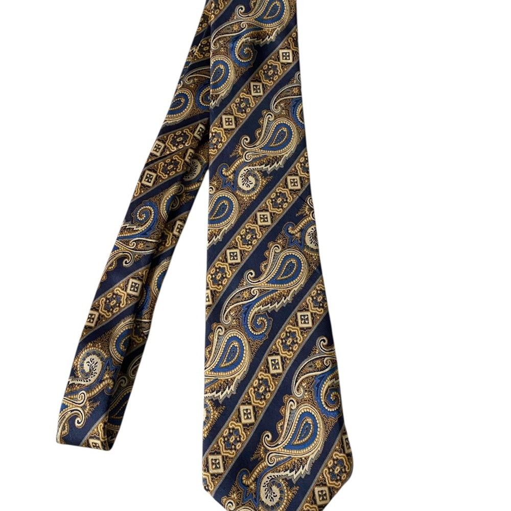 Roland Blue and Gold Paisley Tie
